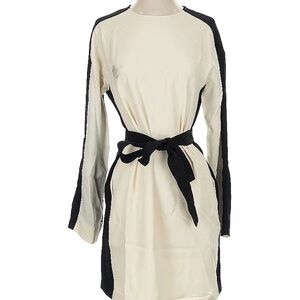 Reiss Cream and Black Long Sleeve Dress